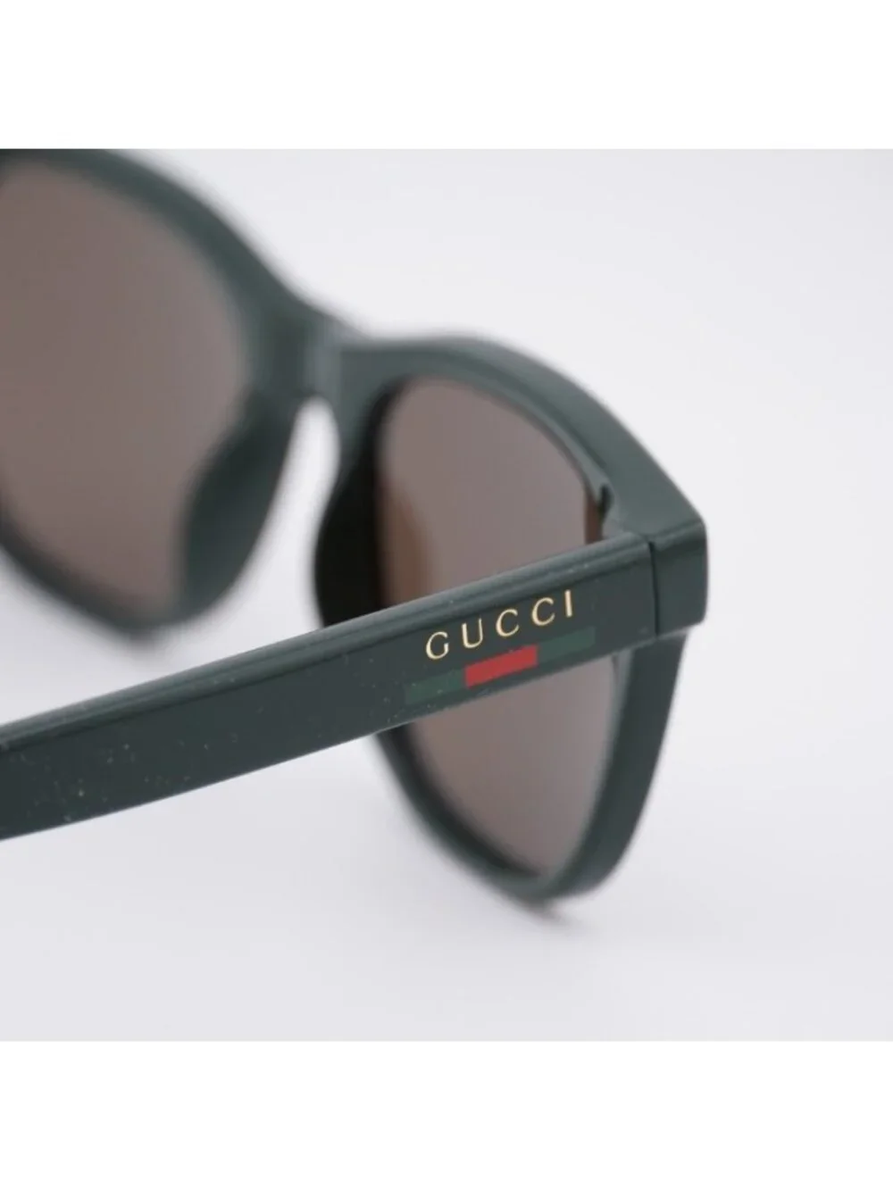 Gucci GG1985S 004 Sunglasses Green Square Frame, Brown Lenses